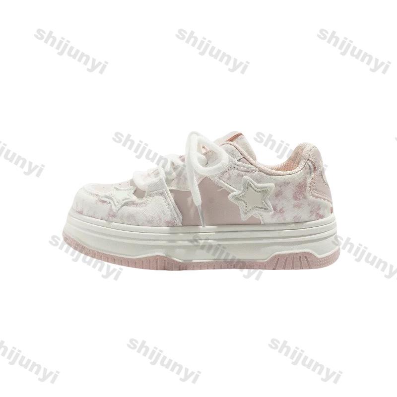 Fashion Women's Platform Sneakers New Mesh Breathable Height Increase Casual Shoes Lightweight Comfortable Lace Up Non Slip Sports Shoes