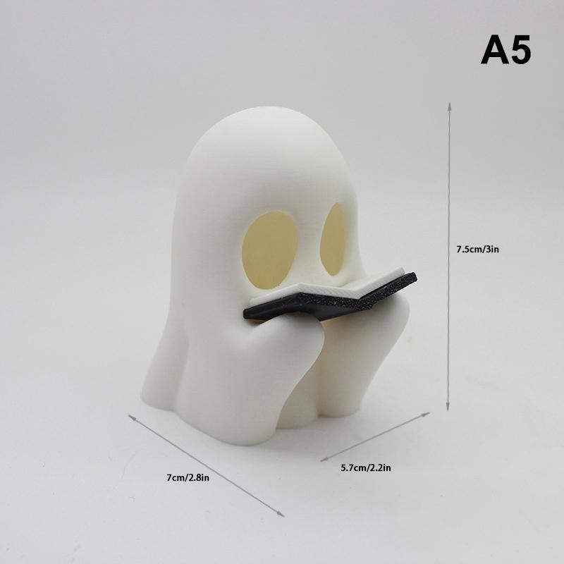 3D Printed Cute Ghost Figurines Fidget Toys Joint Movable Ghost Pumpkin Statue Desk Decoration Ornaments Halloween Gift