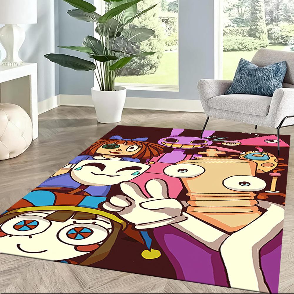 Digital Circus Carpet Perfect for Game Room Kitchen Dining Room Playrooms Antislip Carpet Anime Office Decor Spiritual Gift
