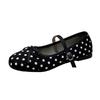Frühling und Sommer Neue Weiche Sohle Rutschfest Bequem Runde Spitze Flache Schuhe Damen Polka Dot Flacher Ausschnitt Niedrige Schuhe