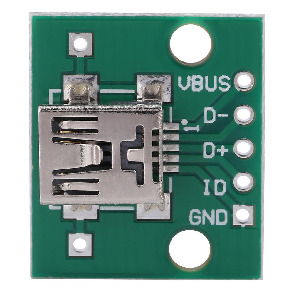 10 Stück Mini-USB auf DIP Adapterplatine 5P für 2,54 mm PCB-Platine DIY USB-Stromversorgung