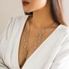 Exaggerated Long Fringed Open Collar Necklace for Women