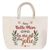 Sac de plage - PLANETEE - Belle-Mère la vie est plus jolie - Grand format - Anse corde - Fabriqué en France