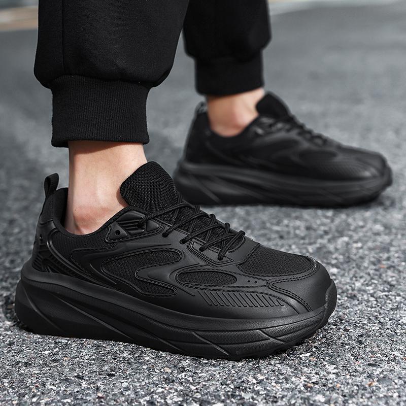 Men Elevator Platform Skateboarding Shoes Casual Wide Head Walking Shoes Black Running Sneakers Sport Shoes Large Size