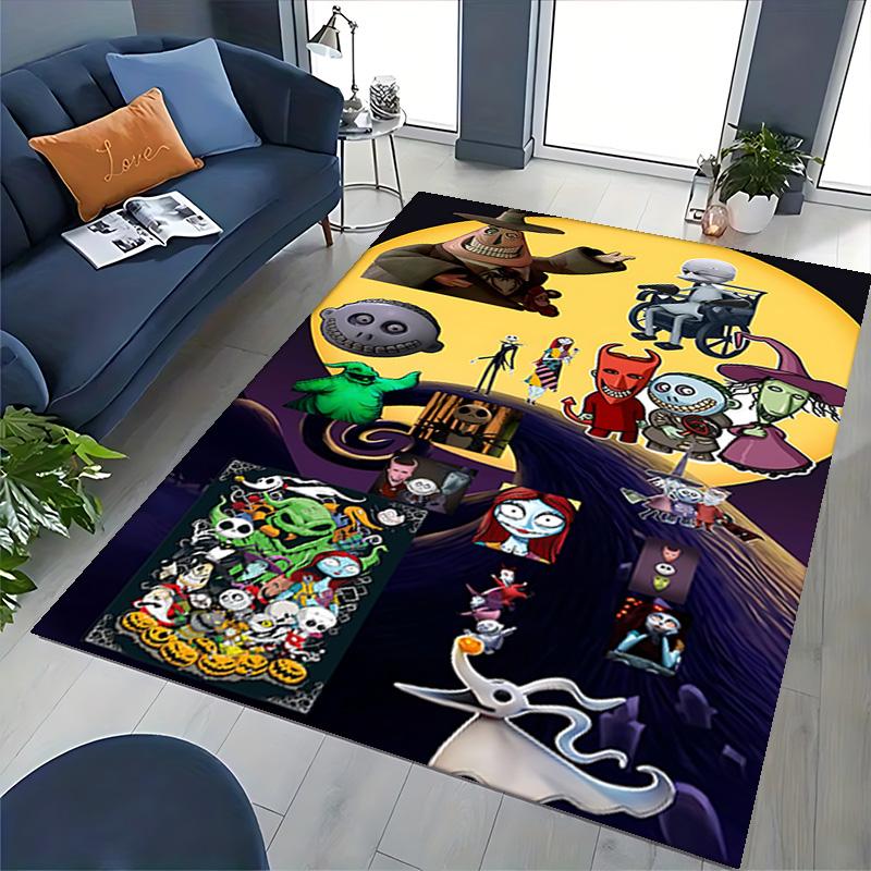 1pc Nightmare Before Christmas Carpet for Playroom Bedroom Living Room Sofa Home Decor,Game Area Rug Non-slip Floor Mat. D7280153