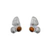 New Niche Exaggerated Tiger'S Eye Stone Inlay Design Earrings Stainless Steel Flower Studs Fashion Temperament Earrings