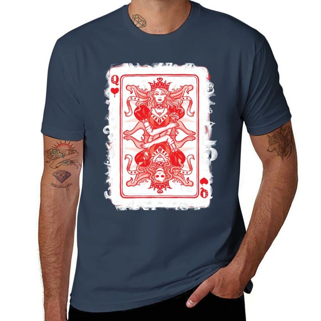 Queens Of Heart Poker Card Tshirt Basic Tee Shirt For Everyday Outfit Tshirt