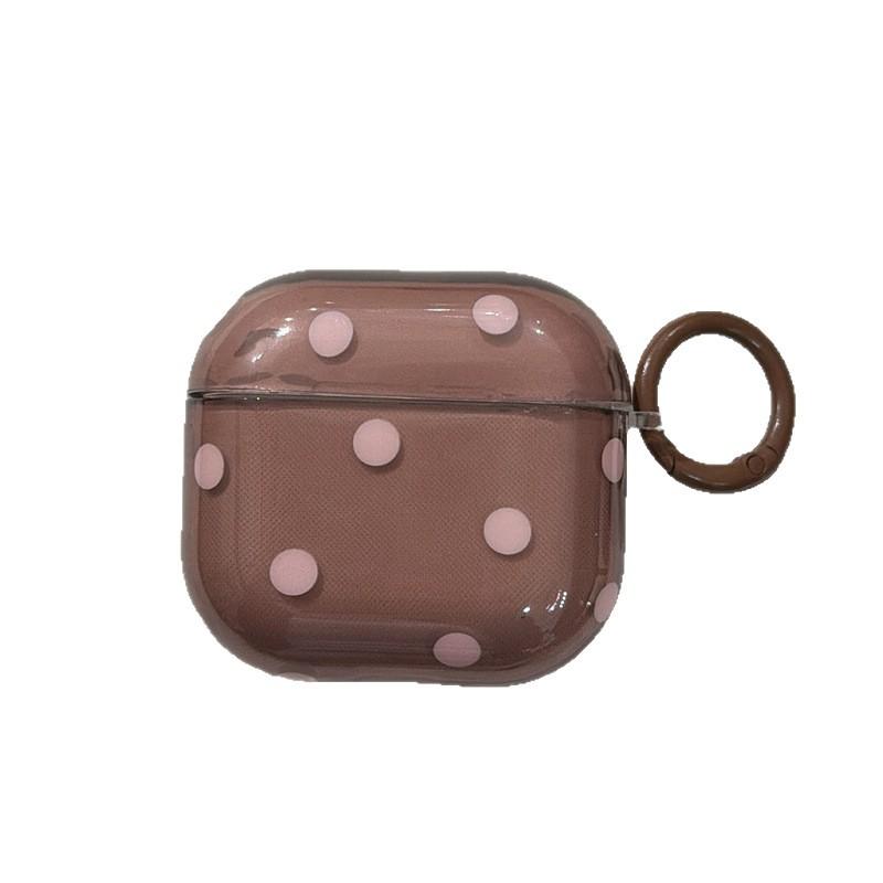 Transparent brown pink polka dot AirPods 1 generation earphone case for Apple earphones AirPods 1 generation Pro1 generation