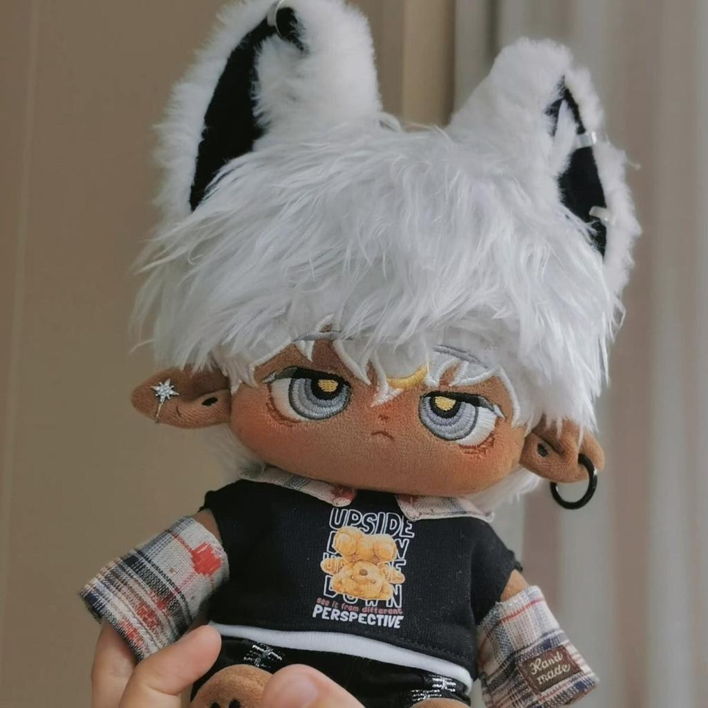 20cm Astro Black Skin Doll Plush Cute Dress Up Cospslay Cartoon Doll Kawaii Stuffed Doll Figure Pillow Toys Collection Birthday