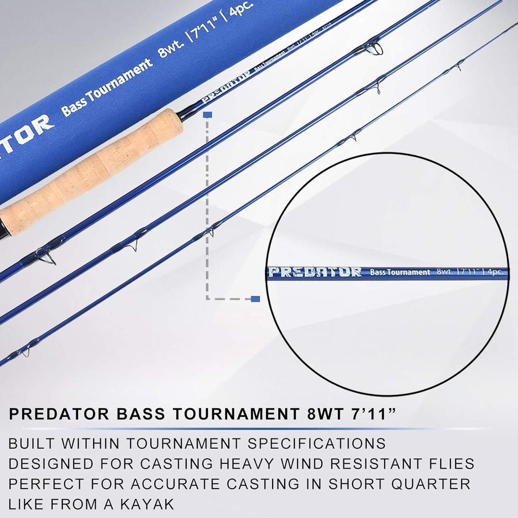 M MAXIMUMCATCH Maxcatch Predator Fly Rod Sea Fishing Rod for Catching Big Fish 10 Weight 9ft 4 Freshwater/Saltwater (4 Pieces) (Sea Blue, Pieces)