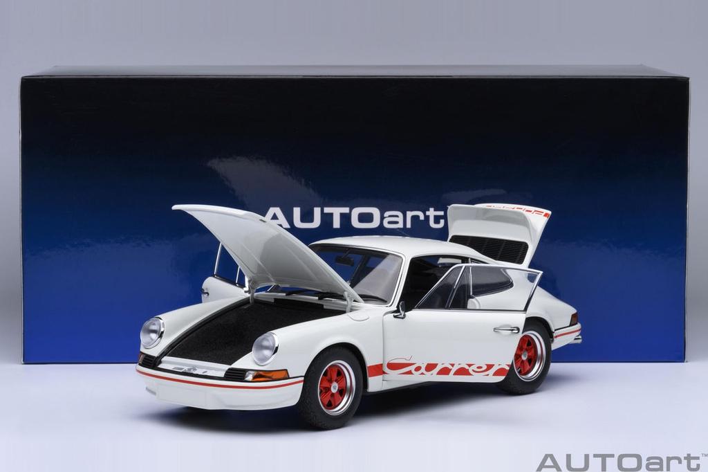 AUTOart Skala Porsche 911 Carrera RS Prix Ferdig Produkt 78030 1/18 2.7 (Stor Hvit/Rød Stripete)