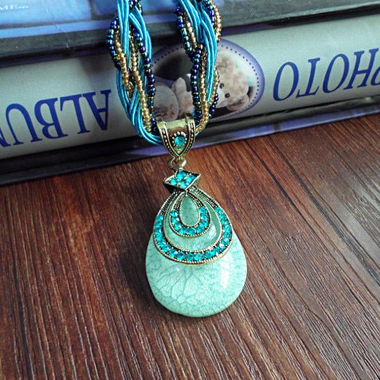 

Сапфировая Лунная Бухта Ретро Богемное Ожерелье Подвеска