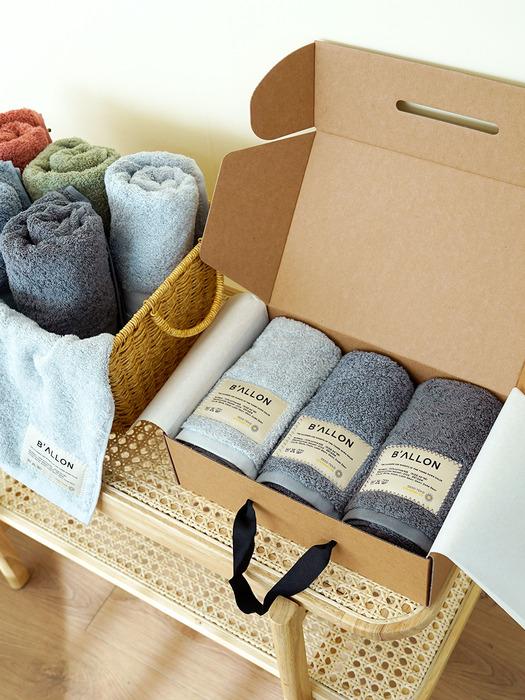 Songwol Towel Balon Towel Hotel Towel Face Towel 210g Coma 40 count 3p (5 colors) Darkgray