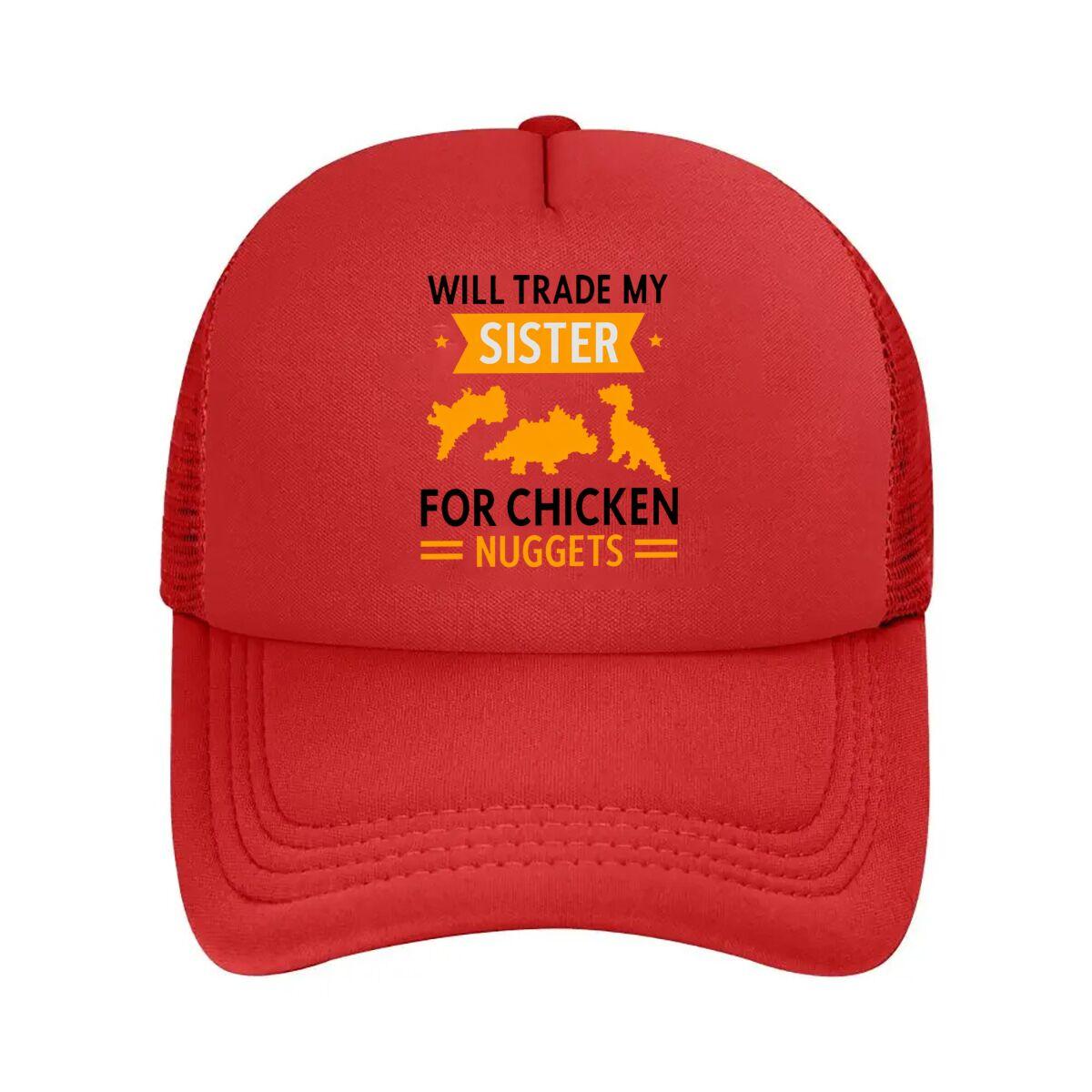 Sister Dinosaur Nuggets Mesh Baseball Cap Hip Hop Adjustable