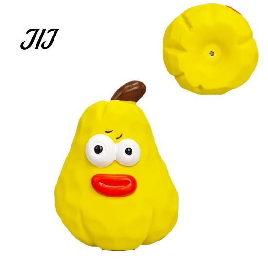Safe Dog Toy for Chewing Squeaky Pear Toy, Latex Chew Small Medium Toys Interactive Fetch Teeth Cleaning Aggressive Chewers Soft Rubber Puppy