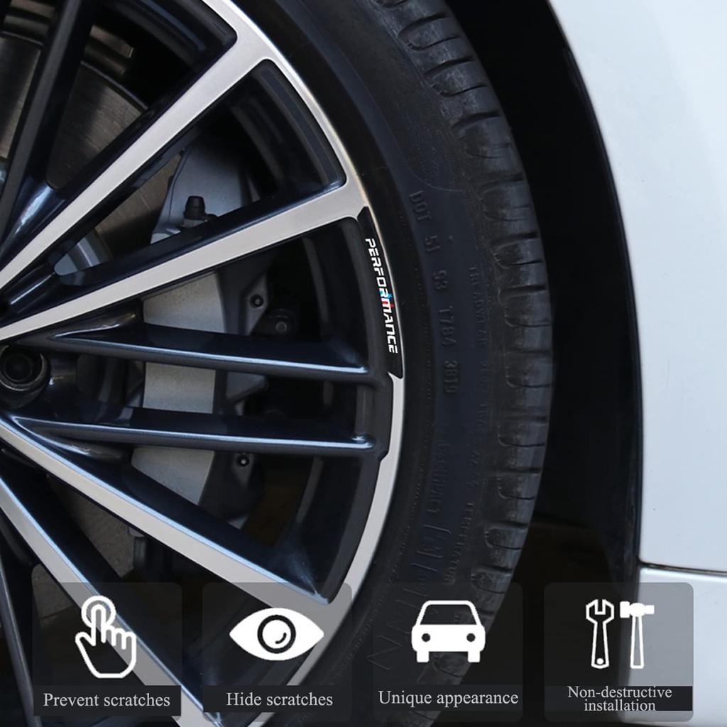 Rim Sticker for Mitsubishi Wheel Hide Scratch Cool Black