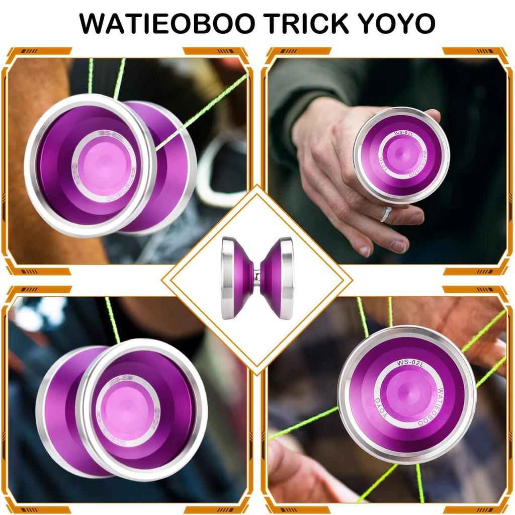 WATIEOBOO Professional Bimetal for Adults and Advanced Large Wide Body 6061 Aluminum Alloy with Advanced Precision Bearings Yo-Yo, Non-Reactive Yo-Yo