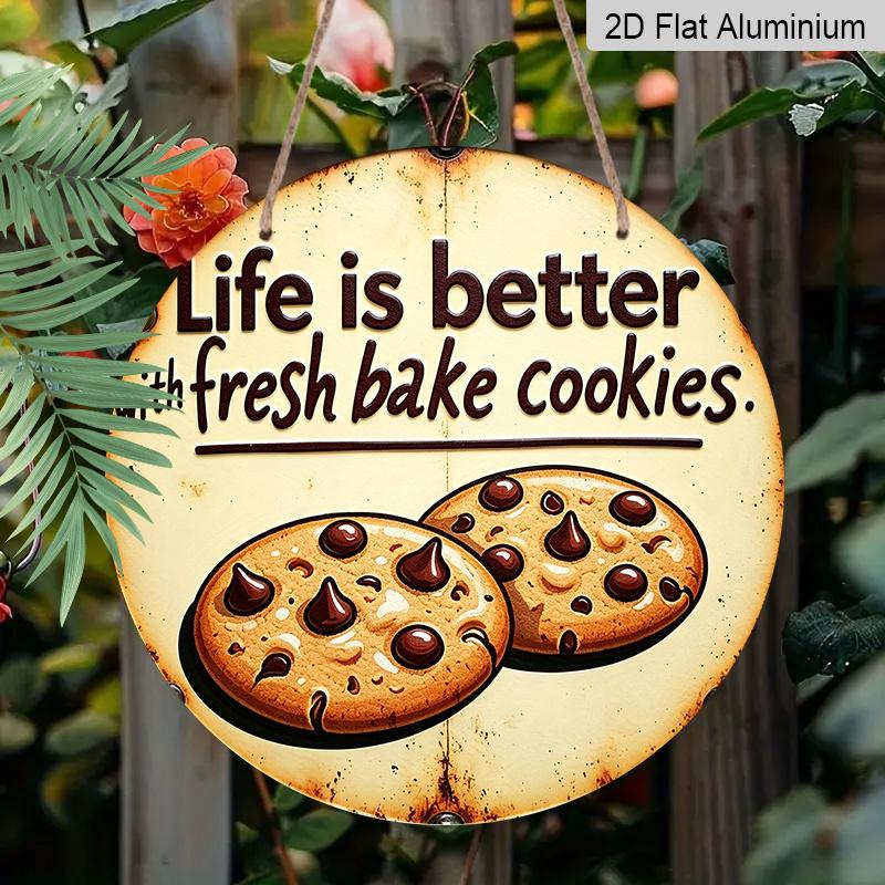 

2D Flat Aluminum Vintage Country Bakery-themed Signage Wall Decoration, Available in Various Sizes. Country Style, Suitable for Living Rooms, Cafes 20*20cm
