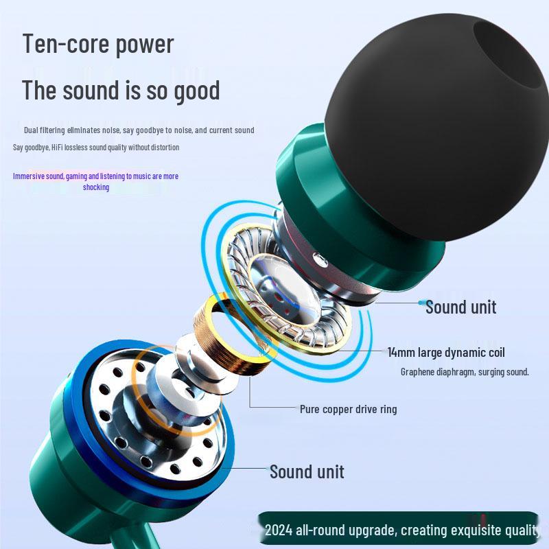 High-Quality Wired In-Ear Earphones with Type-C Interface for Huawei, Vivo, Xiaomi, Oppo - Noise Reduction, Round Hole Design