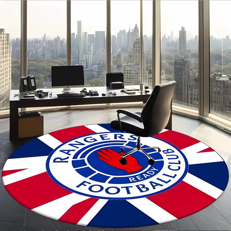 Rangers Fc (38) Round Office Rug Decorative Floor Rug for Office Bedroom Living Room and Home Space