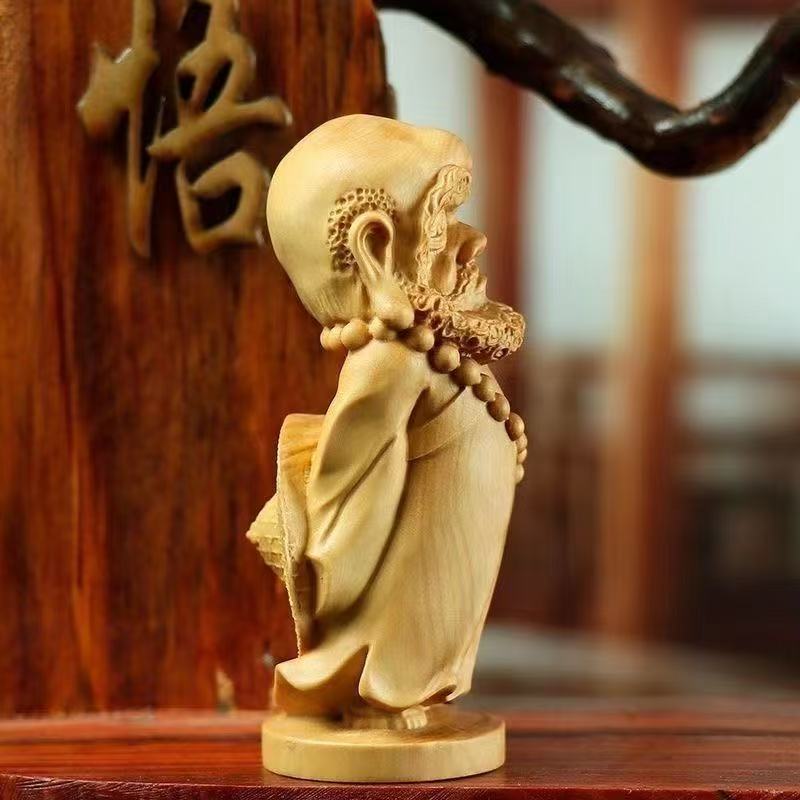 wood carving Bodhidharma Patriarch sculptures and figurines Shak buddha characters little buddha Home Room Office the buddha