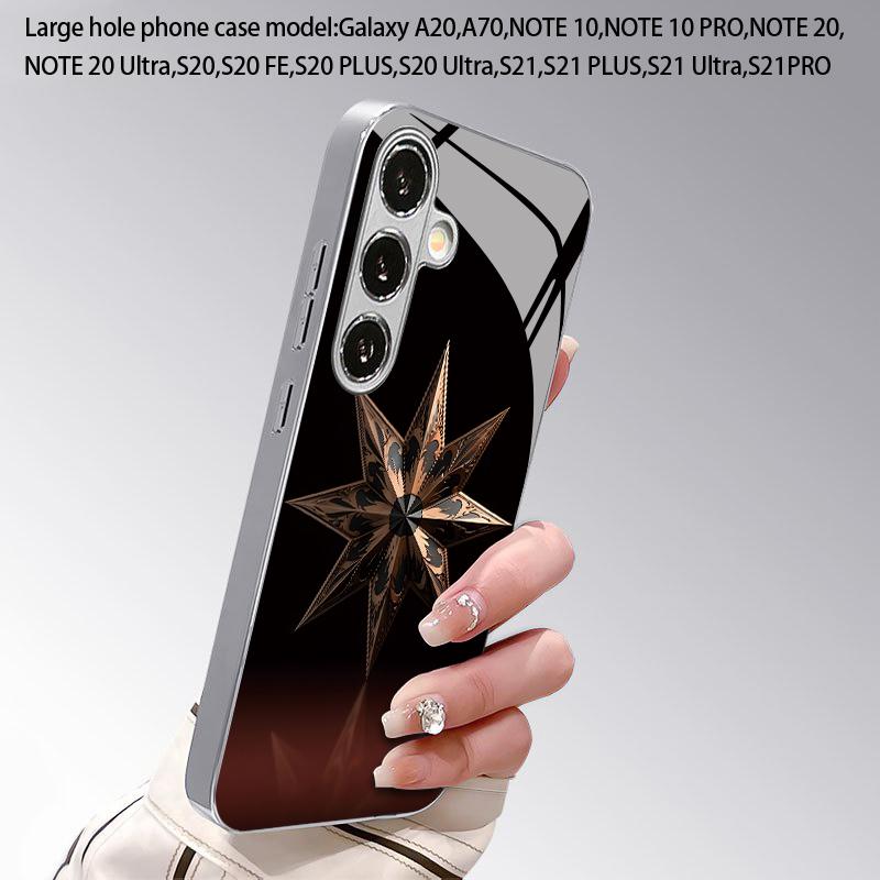 2D Phone Case with Starburst Relief Pattern for Samsung S26 S25 S24 S23 S22 S21 S20 A56 A36 A16 - Glass Protective Cover