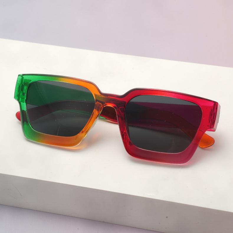 New simple thick frame square glasses trendy personalized sunglasses concave photo sunglasses women