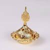 Golden Hollow Middle Eastern Incense Burner - Metal Aroma Cone Sandalwood Holder