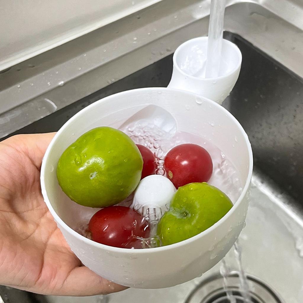 3D-gedruckter Obst- und Gemüsewascher mit effizientem Abtropfkorb zur Reinigung für Küche, Wohnmobil, Picknickgebrauch, langlebiger Kunststoff