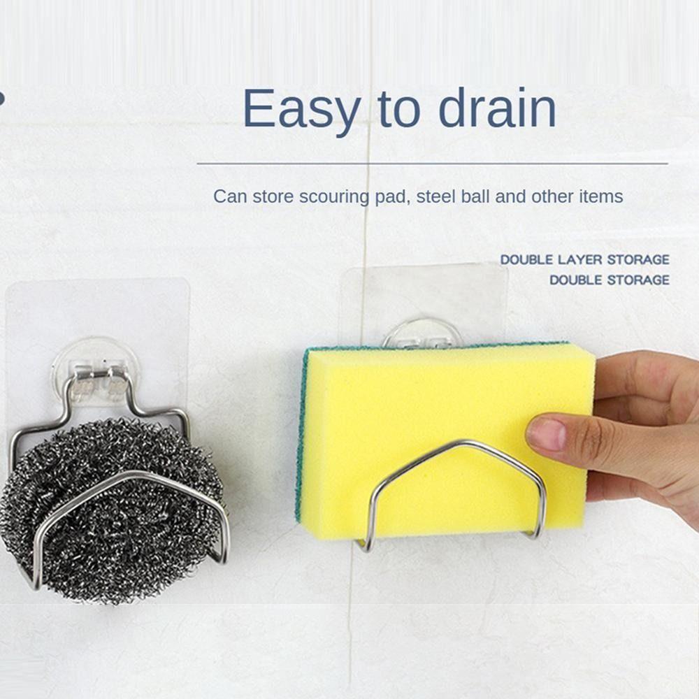 Portable Drain Rack With Suction Cup Sponge Holder Storage Organizer Cleaning Cloth Shelf  Kitchen