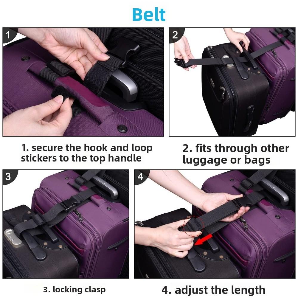 2SET Secure Fastening Anti-theft Strap Anti-Lost Travel Bag Belt Suitcase Belt Baggage Organization