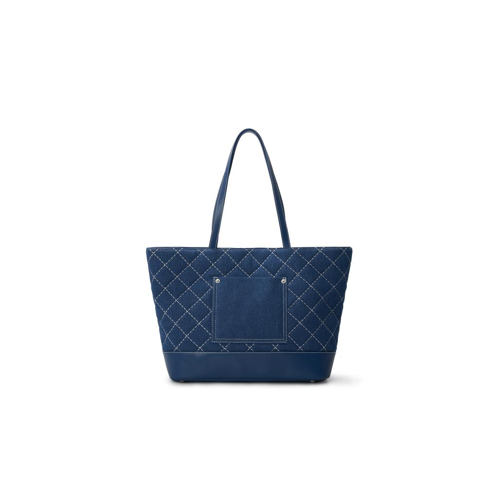 New Lee PU, Textile Mixture Tote Bag, Shopping Bag, Shoulder Bag Women's Dark Blue LE250147M-503