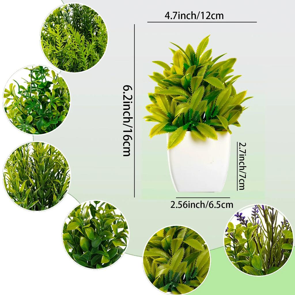 Árbol de Planta Artificial Alféizar de Ventana Mesa de Oficina Escritorio Decoración Plástico Jardín Planta Falsa Maceta Decoración para el Hogar Adornos en Maceta