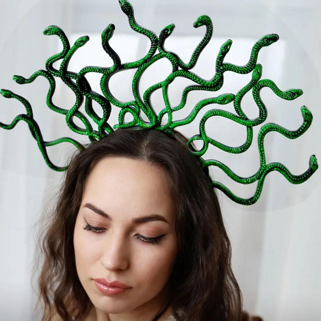 Medusa Halloween Photo Booth Props Metallic Snake Headbands Party Headpiece Crown Headbands for Music Festivals