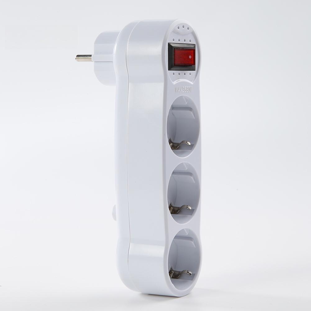 EU Plug 1 To 3 Power Adapter Wireless European Plug Splitter Multi Socket Converter