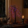 Halloween Lamp with Black Branch and Purple Orange, Home Decor Night Light for Party