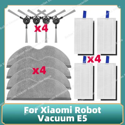 Compatible For Xiaomi Robot Vacuum E5 / C108 Side Brush Heap Filter Mop Cloth Accessories Replacement Spare Parts