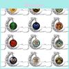 Harry Potter Alloy Necklace With Glass Pendant For Cosplay And Gift Giving Special Characters Included