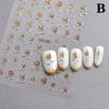 Gold Rose Flowers 3D Self Adhesive Nail Art Decorations Stickers High Quality  Manicure Decals Accessories