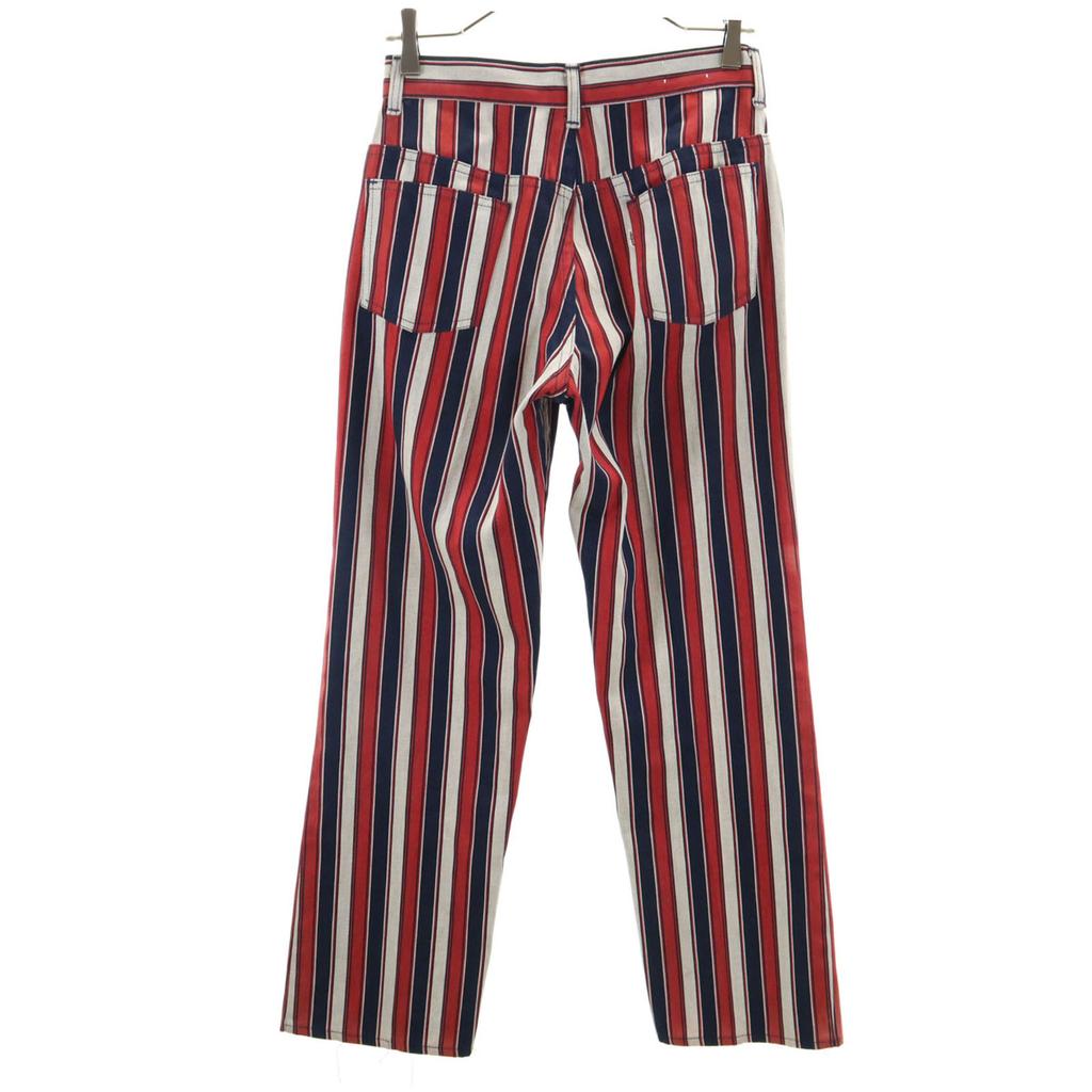 Levi's 70s Vintage 42 Talon Big E Button Back 32 Striped Pattern Staple Flare Denim Pants Women Used