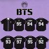 Camiseta de Béisbol Kpop BTS de Manga Corta Cárdigan Streetwear Coreano Soporte para Fans Camisa Casual de Botones de Verano para Mujeres Hombres