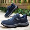 Men's Large Size Lightweight Velcro Walking Shoes - Comfortable Outdoor Travel Footwear for Middle-aged and Elderly Dads