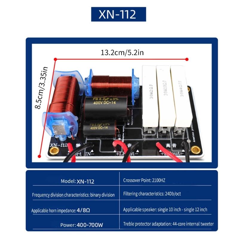 Quality XN112 700W Speaker Splitter Crossover Divider 2100HZ for Music Lover for Weddings,Outdoor Gatherings, KTV