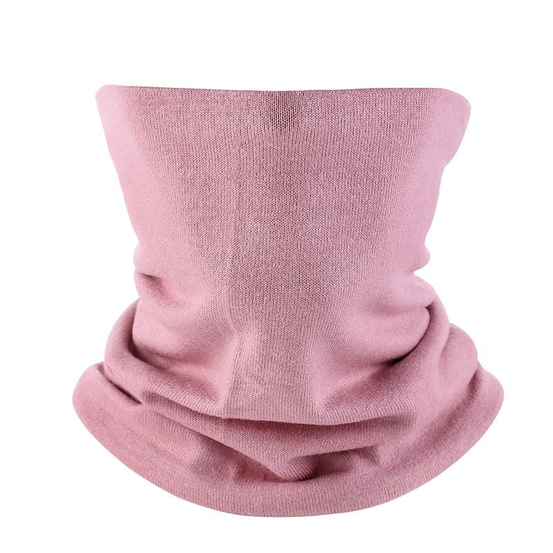 Solid color pullover scarf double mask women's fashion fake turtleneck single circle knitted autumn and winter warm neck cover men