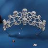 Skull Head Candy Scare Halloween Rhinestone Crystal Tiaras Crown for Queens Hair Jewelry Diadema Headpieces