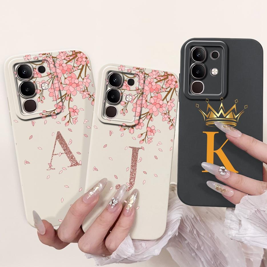 For Vivo Y29 4G 5G Case Cute Crown Letters Cover Soft Silicone Phone Case For Vivo Y29s Y 29 ViivoY29 5G V2420 Back Cover Bumper