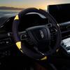 Car Steering Wheel Cover D-Shaped Handlebar Cover Summer Breathable Non-Slip Sweat-Absorbent Linen All-Season Universal Cartoon Cute for Women