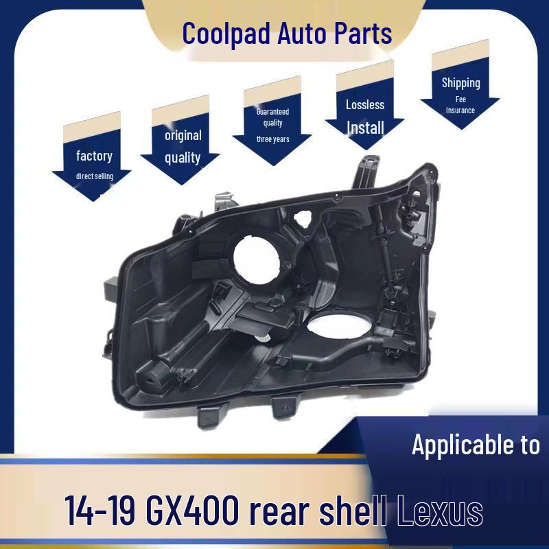 

Fits 14-19 Lexus GX400/GX460 Headlight Rear Shell, Black Base High Transparency, Passenger Side [No Adhesive]