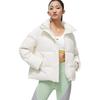 Li-Ning Fitness Series Solid Color Water-Resistant Stand Collar Short Down Jacket Women Jacket Champagne-White AYMT096-2