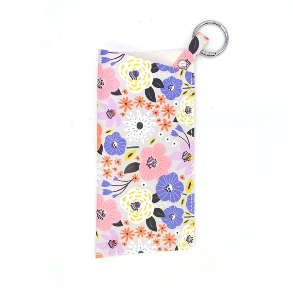With Keyring Sunglasses Pouch PU Leather SunGlasses Holder Hanging Sunglasses  Eyewear Accessories